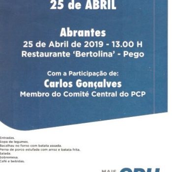 Almoço 25 abril 2019