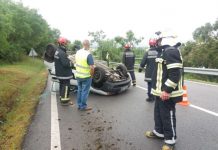 Acidente aparatoso em Vila Nova da Barquinha provoca ferido ligeiro