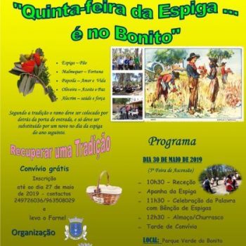 cartaz Quinta Feira da Espiga é no Bonito 2019 final