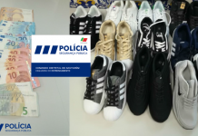 Entroncamento | PSP apreende veículo e 54 pares de sapatilhas no cumprimento de Mandados de Busca