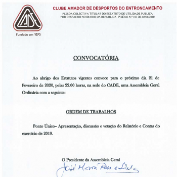 ConvocatóriaCADEAssembleia Geral21.2.20