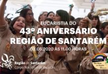 Com transmissão direta no EOL às 11 horas | Igreja Sagrada Família | Eucaristia presidida pelo Bispo D. José Traquina comemorativa do 43º Aniversário do Corpo Nacional de Escutas da Região de Santarém
