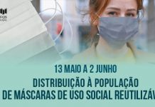 Torres Novas | Máscaras de uso social reutilizáveis distribuídas a partir de 13 de maio