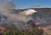 Bombeiros do Entroncamento no incêndio de Aljezur