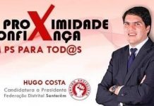 Hugo Costa eleito Presidente da Federação Distrital de Santarém do Partido Socialista com 98% dos votos