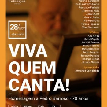 Viva quem canta Pedro Barroso 70 anos Cartaz A3