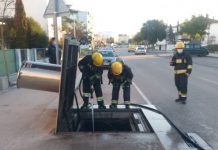 Entroncamento | Incêndio em contentor subterrâneo mobiliza Bombeiros e PSP