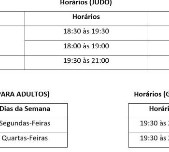 Horários Judo