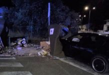 Entroncamento | Despiste de viatura contra ecoponto sem feridos