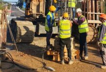 Já decorrem os trabalhos de estabilização da plataforma rodoviária no troço da A23 entre o Nó de Atalaia e o Nó de Roda