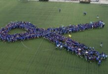 Entroncamento | CPCJ | Crianças das Escolas do 1º Ciclo participam no “Laço Azul Humano”