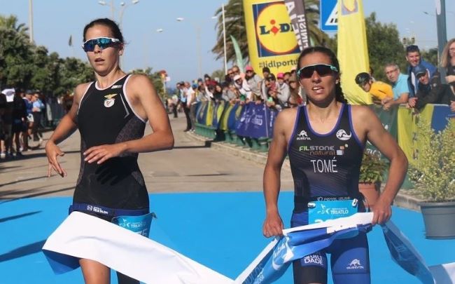 Maria Tomé na meta - Campeã Nacional de Triatlo em Elites 2023