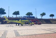 Entroncamento: helicóptero do INEM chamado para transportar ferido grave do recinto da feira