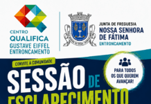 Sessão de esclarecimento sobre qualificações para adultos decorre a 7 de julho na Junta de Freguesia de Nossa Senhora de Fátima
