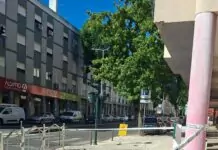 Entroncamento: Derrocada de reboco sinalizada no cruzamento da Av. Dr. José Eduardo Victor das Neves – pede-se todo o cuidado