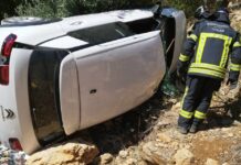 Despiste de viatura provoca quatro feridos leves no Sobreirinho, Tomar