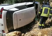 Despiste de viatura provoca quatro feridos leves no Sobreirinho, Tomar