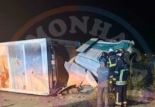 Tomar: Despiste de camião provoca um ferido e danos significativos na EN110, em Carvalhos de Figueiredo