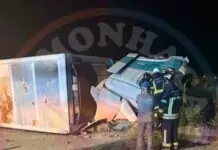 Tomar: Despiste de camião provoca um ferido e danos significativos na EN110, em Carvalhos de Figueiredo
